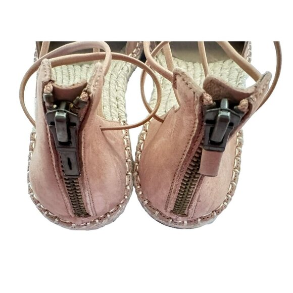 Eileen Fisher ESPADRILLES Suede d'Orsay Laced Close Toe Sandals Bk Zip 6.5M NEW - Picture 3 of 7